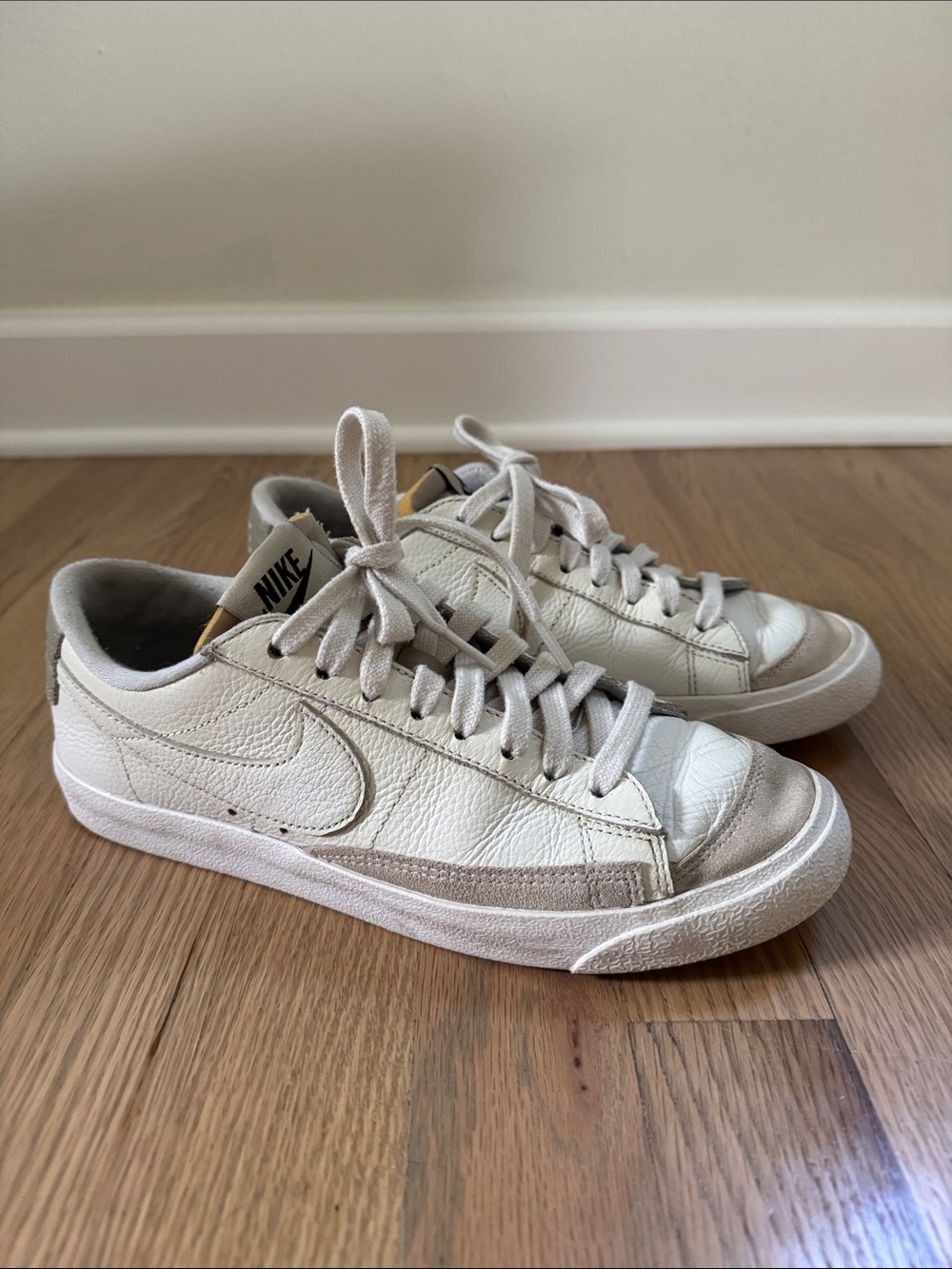 Nike Cream and Light Gray Low-Top Sneakers